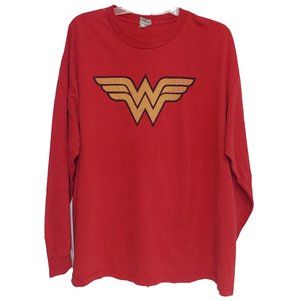 Vintage DC Comics Red Wonder Woman Long Sleeve T shirt